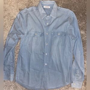 FRAME men’s denim button down shirt
